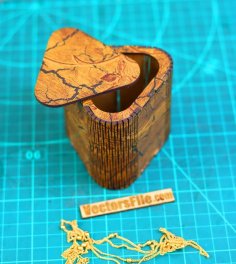 Laser Cut Wooden Mini Jewellery Box Gift Box Wedding Box DXF and CDR File