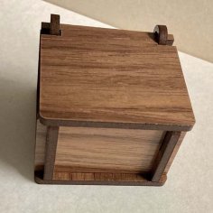 Laser Cut Wooden Mini Jewelry Box Ring Box CDR and DXF File