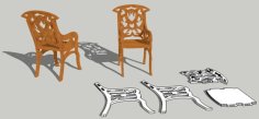 Laser Cut Wooden Miniature Chair Design Vector File