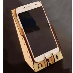 Laser Cut Wooden Mobile Stand Cell Phone Holder CDR and DXF File