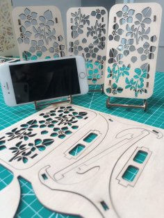 Laser Cut Wooden Mobile Stand Phone Holder Mobile Table Stand CDR and DXF File