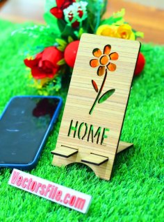 Laser Cut Wooden Mobile Stand Table Cell Phone Stand Phone Holder 3mm Vector File