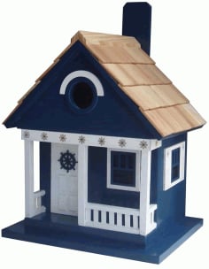 Laser Cut Wooden Mock Birdhouse, Plywood House DXF and CDR Vector File