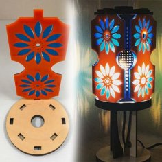 Laser Cut Wooden Modern Lamp Model Template CDR Vector File