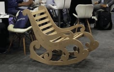 Laser Cut Wooden Modern Rocking Chair, CNC Furniture Design Vector File