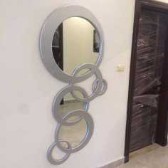 Laser Cut Wooden Modern Wall Mirror Frame CDR and DXF File