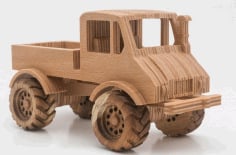 Laser Cut Wooden Monster Builder Truck Vehicle DXF File