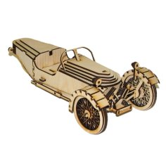 Laser Cut Wooden Morgan 3 Wheel Car Puzzle Kit DXF File