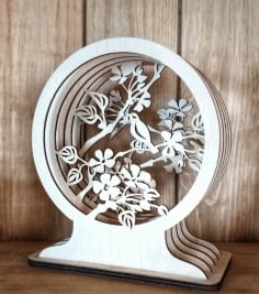 Laser Cut Wooden Multi-Layer 3D Desk Decor CDR and DXF File