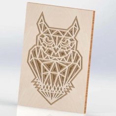 Laser Cut Wooden Multilayer Owl Wall Art Frame CDR File
