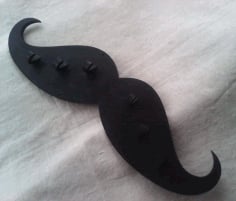 Laser Cut Wooden Mustache Shaped Hanger CDR, PDF and Ai Vector File