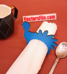 Laser Cut Wooden Napkin Rings Holder Chicken Napkin Holder Thanksgiving Table Vector File