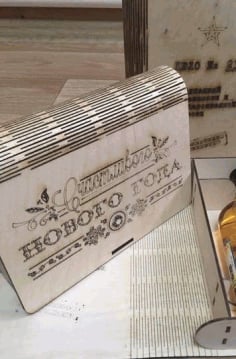 Laser Cut Wooden New Years Bottle Box layout CDR File