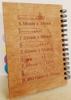 Laser Cut Wooden Notebook Cover Notepad Layout DXF File