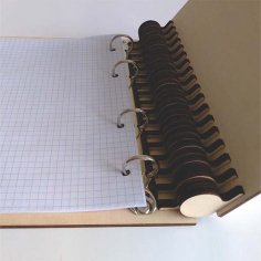 Laser Cut Wooden Notebook with Ring Mechanism Ring Binder A5 CDR and DXF File