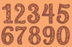 Laser Cut Wooden Numeric Number Vector File