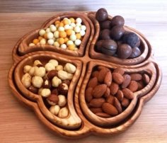 Laser Cut Wooden Nuts Tray CDR File