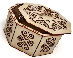Laser Cut Wooden Octagonal Jewelry Box Vector File