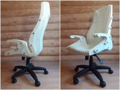 Laser Cut Wooden Office Chair DXF File