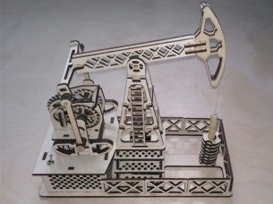 Laser Cut Wooden Oilfield Oil Well Pumping Unit 3D Model Vector File