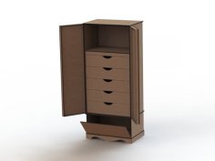Laser Cut Wooden Organizer Cabinet with Shelves CDR File
