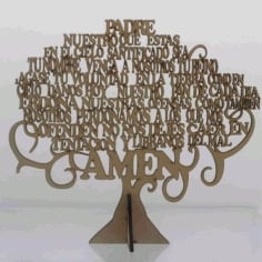 Laser Cut Wooden Our Father Tree Vector File