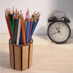 Laser Cut Wooden Pencil Holder Office Desk Organizer SVG and DXF File