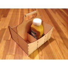 Laser Cut Wooden Picnic Caddy Storage Carrier Free DXF and CDR File