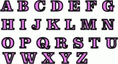 Laser Cut Wooden Pink Alphabet Vector File