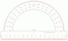 Laser Cut Wooden Protractor CDR and DXF Vector File