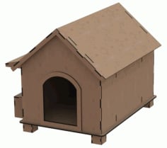 Laser Cut Wooden Puppy Dog ​​House CDR and DXF File