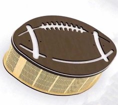 Laser Cut Wooden Puzzle American Football Game Box Wooden Storage Box CDR and DXF File
