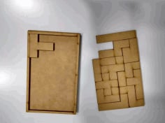 Laser Cut Wooden Puzzle Board Game, Wooden Kids Game Vector File