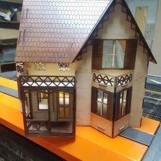 Laser Cut Wooden Puzzle Doll House Model 3D Architectural Building Layout CDR File