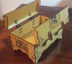 Laser Cut Wooden Puzzle Jewelry Box CDR File