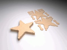 Laser Cut Wooden Puzzle Star Vector File