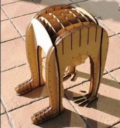 Laser Cut Wooden Puzzle Stool Layout CDR File