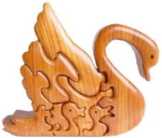 Laser Cut Wooden Puzzle Swan Toy Vector File