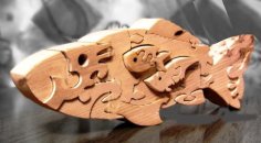 Laser Cut Wooden Puzzle Toy Model CDR File