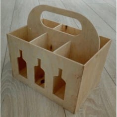 Laser Cut Wooden Puzzle Wine Basket Set CDR File