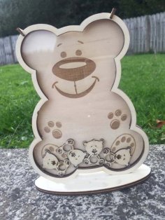 Laser Cut Wooden Puzzle Winnie the Pooh Stand for Decor CDR File