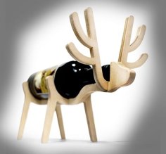 Laser Cut Wooden Reindeer Drink Bottle Holder Animal Bottle Rack Stand CDR File