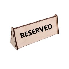Laser Cut Wooden Reserved Table Sign 3mm CDR File