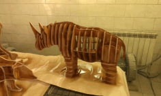 Laser Cut Wooden Rhino 3D Wooden Puzzle CDR Vectors File