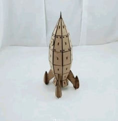 Laser Cut Wooden Rocket Spaceship Toy Free Vector CDR File