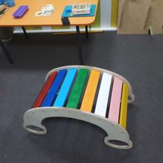 Laser Cut Wooden Rocking Chair Rainbow Slide Bridge for Kids CNC Furniture for Kids Vector File