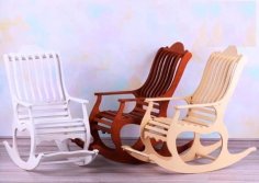 Laser Cut Wooden Rocking Chair, Wooden Furniture Template Vector File