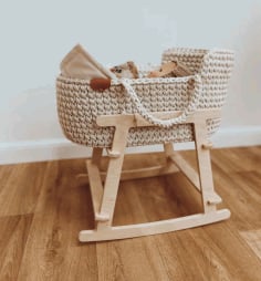 Laser Cut Wooden Rocking Moses Basket Stand Free Vector