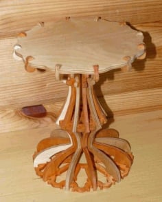 Laser Cut Wooden Round Table CDR File