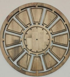 Laser Cut Wooden Round Clock Template Art CDR Vectors File